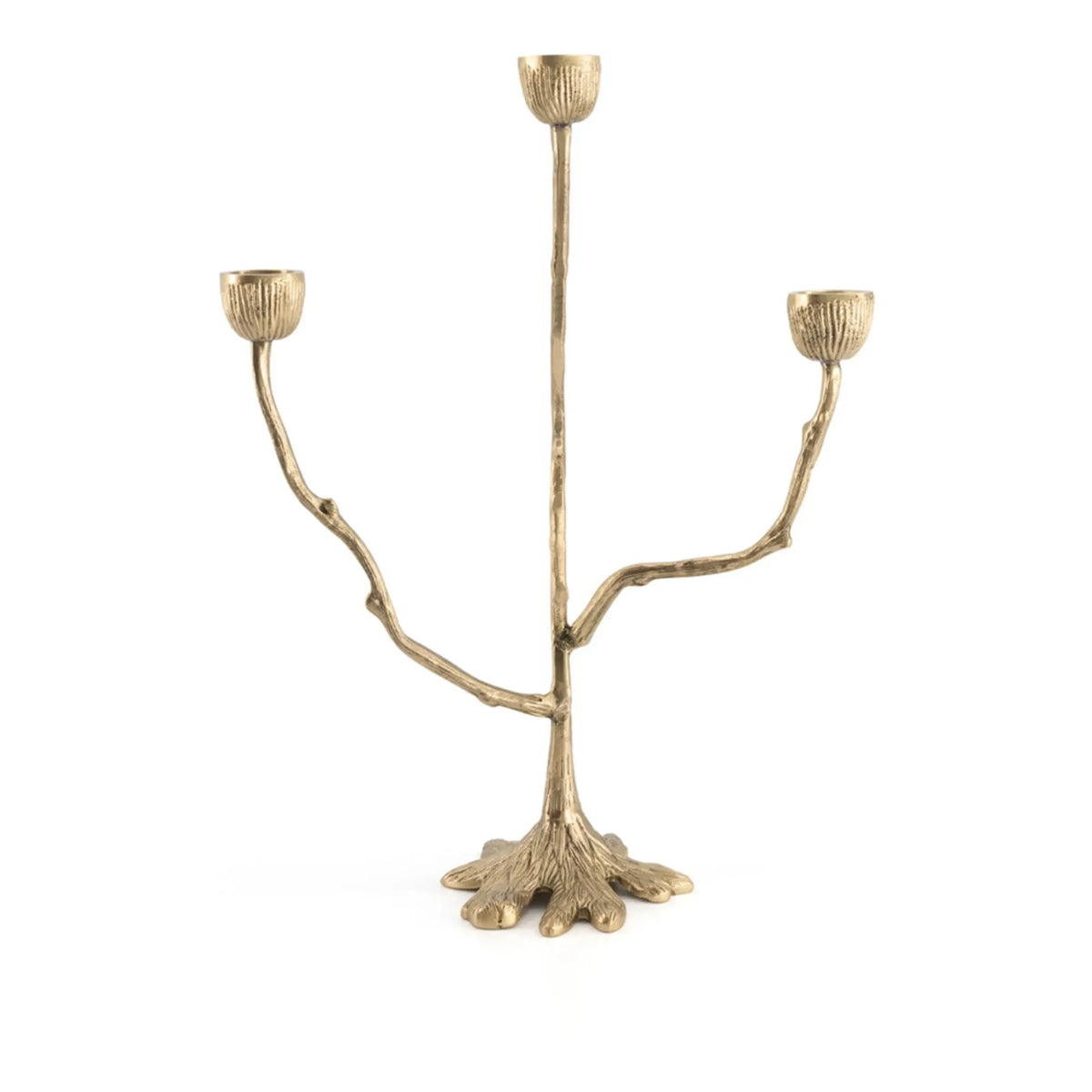 Doing Goods - Misty Recycled Rice Tripod Candle Holder | Gold