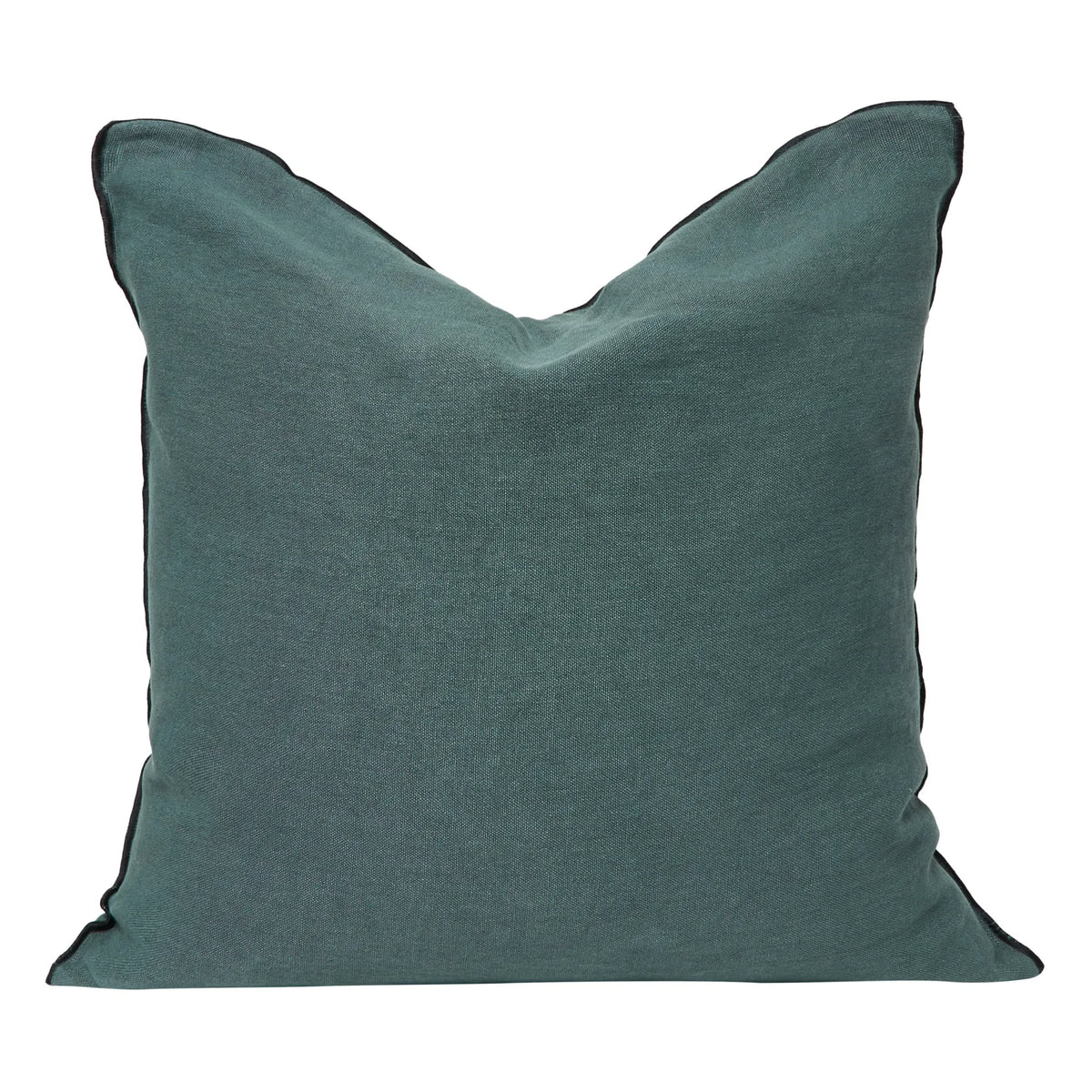Maison de Vacances - Vice Versa Black Stripe Stone-Washed Linen Pillow | Ink