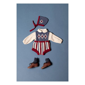 birinit - Blue Argyle jumpsuit