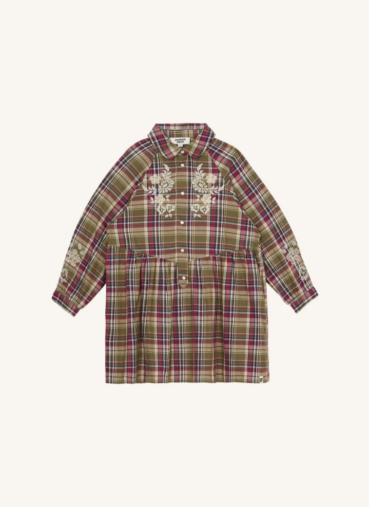 Hundred Pieces - Shirley Checkered Dress | Forest Green