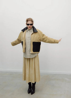 the new society - Flint Organic Cotton Jacket | Beige