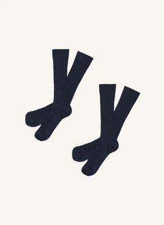 FUB - Solid Color 2-Pair Sock Set | Night Blue
