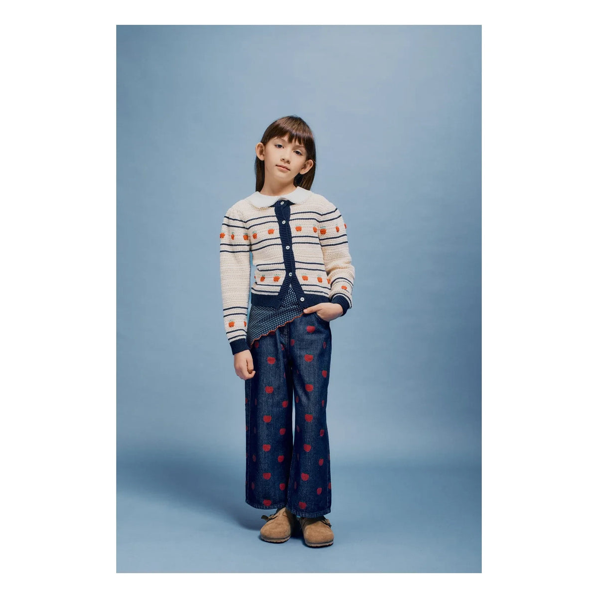 Bebe Organic - Daisy Apples Organic Cotton Cardigan | Ecru