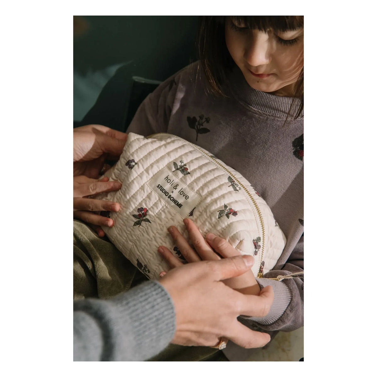 Studio Bohème - Blackberry Cosmetic Bag | Ecru