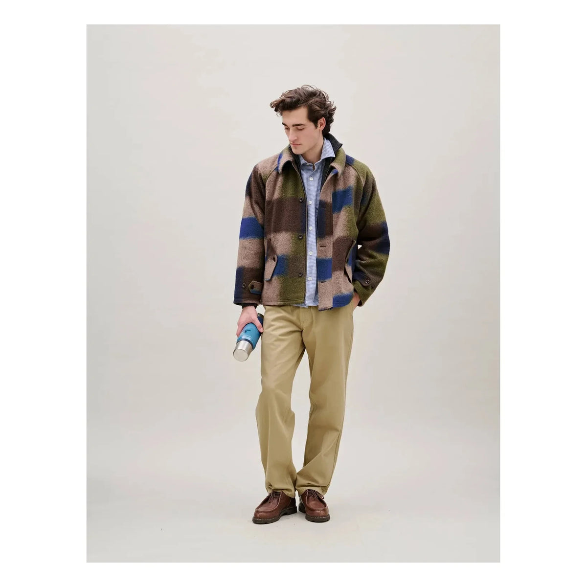 Forét - Patchwork Checked Jacket | Blue