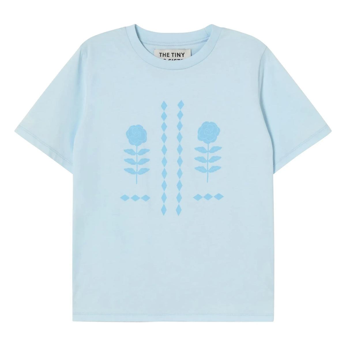 The Tiny Big Sister - Roses Organic Cotton T-Shirt | Blue