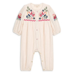 Louise Misha - Idria organic cotton gauze romper | Cream