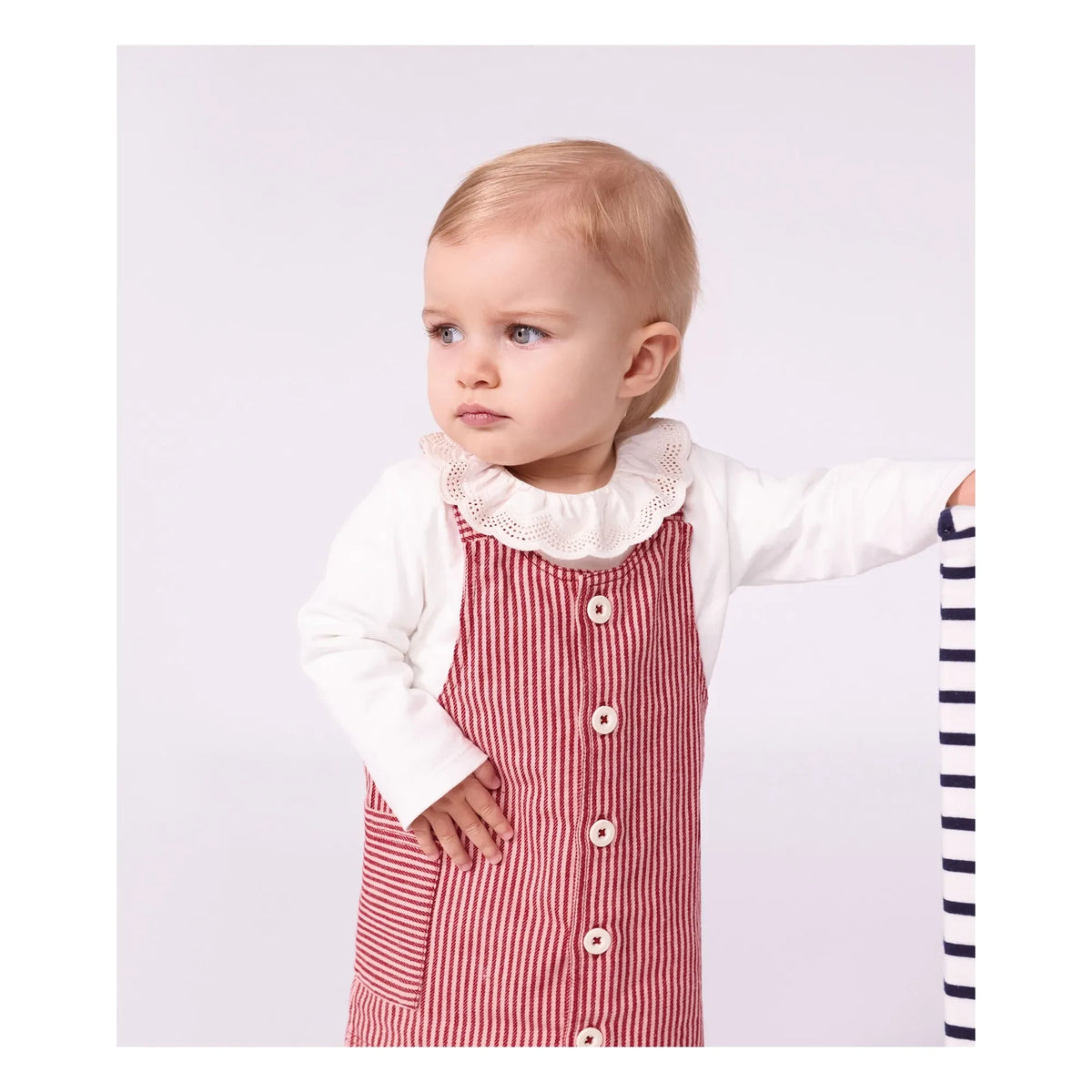Petit Bateau - Striped Organic Cotton Overall Dress | Pink