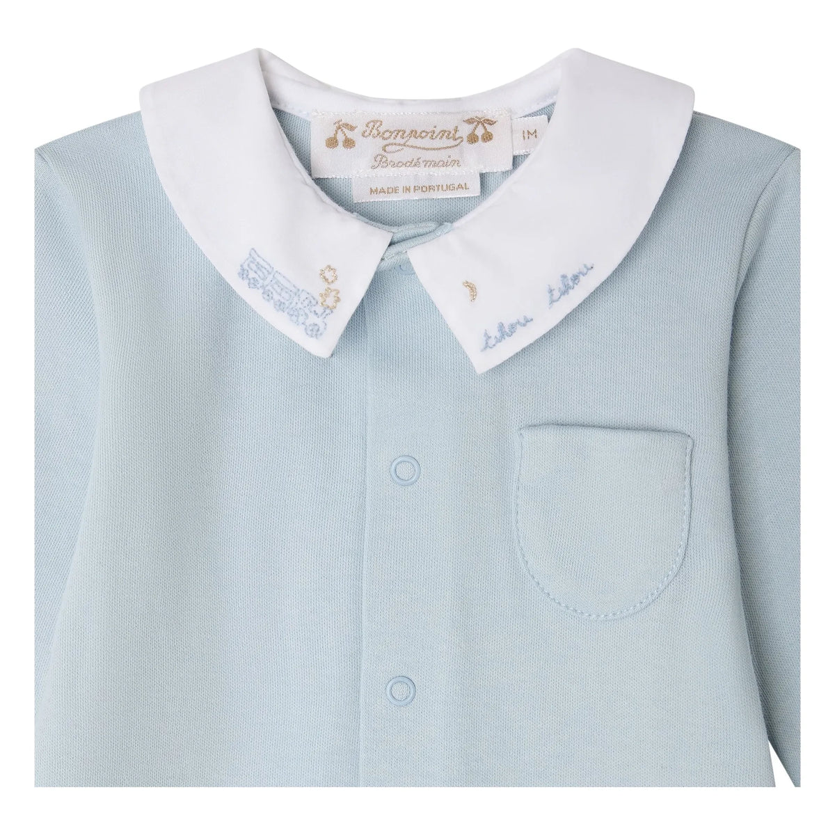 Bonpoint - Anton Organic Cotton Pajamas | Light blue