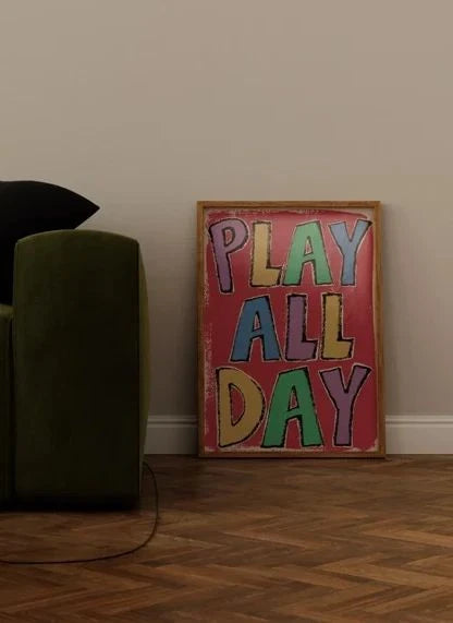 Studio Loco - "Play All Day" Poster | Red