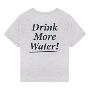 Sporty & Rich - Drink More Water T-Shirt | Grey Melange