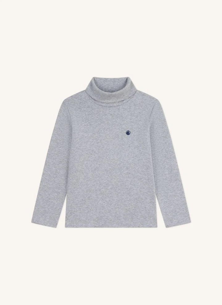 Petit Bateau - Logo turtleneck | Grey melange
