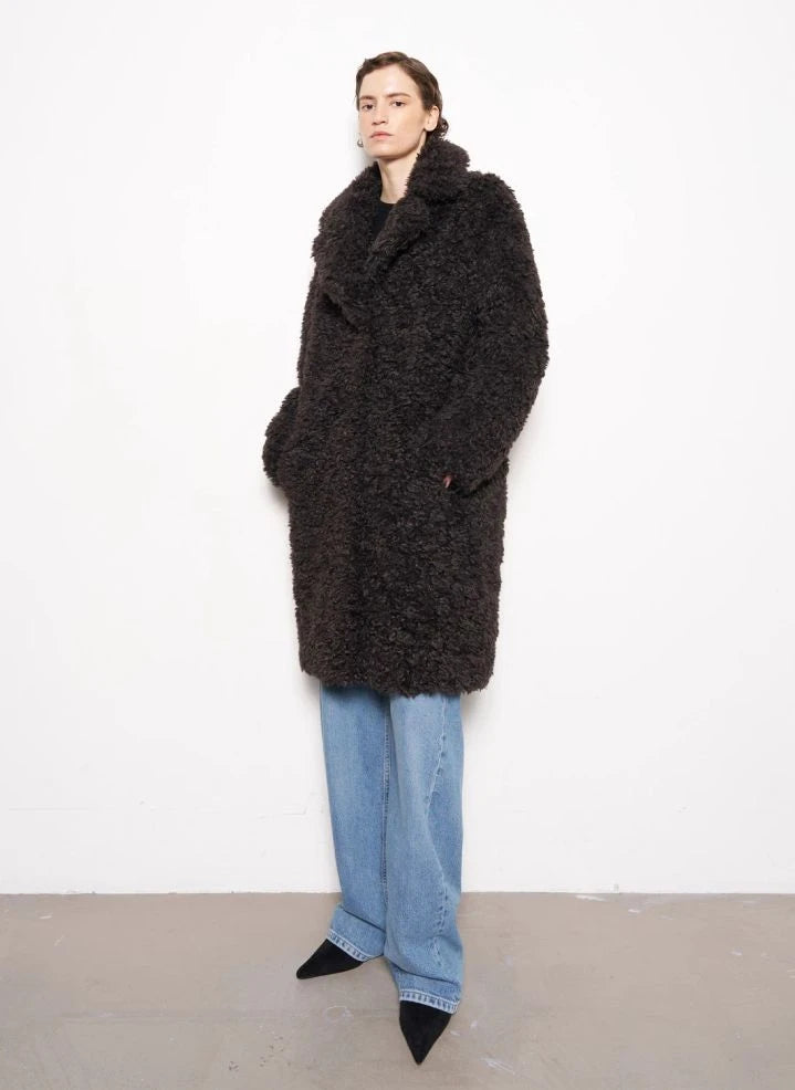 Stand Studio - Camille Cocoon Coat | Dark Brown