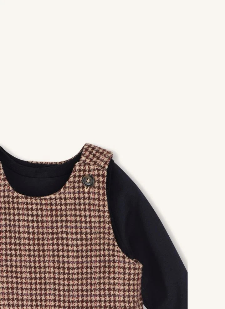 Chloé - Chloé checked dress and T-shirt set | Brown