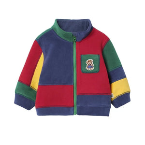 Goldie + Ace - Color Blocked Fleece Zippered Sweatshirt | Blue