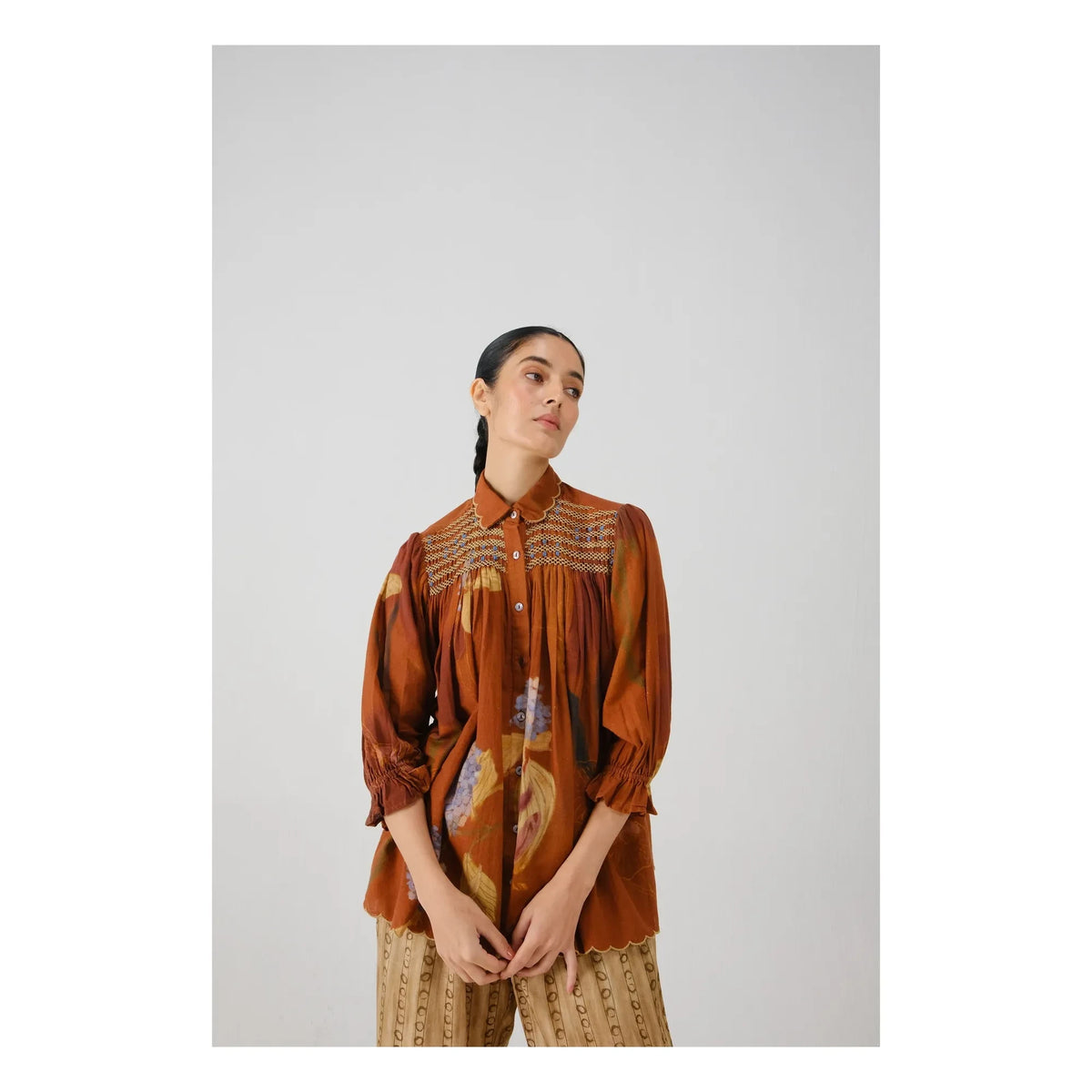 CORD - Judy Foliage blouse | Terracotta