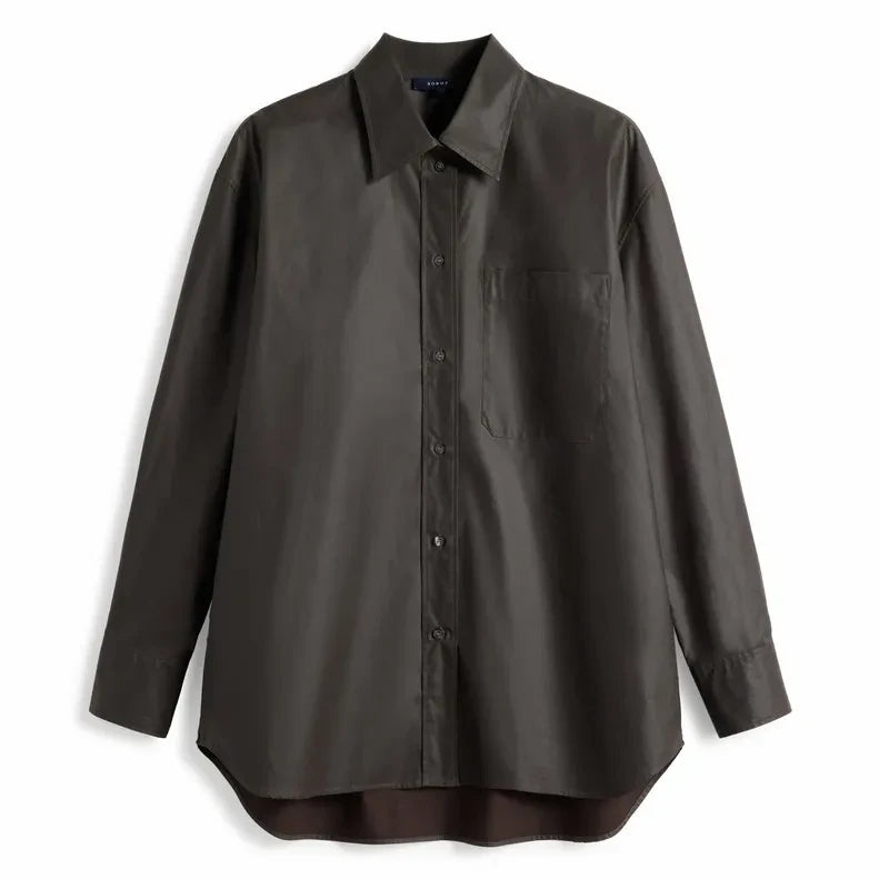 Soeur - Carlotta organic cotton shirt | Dark Brown