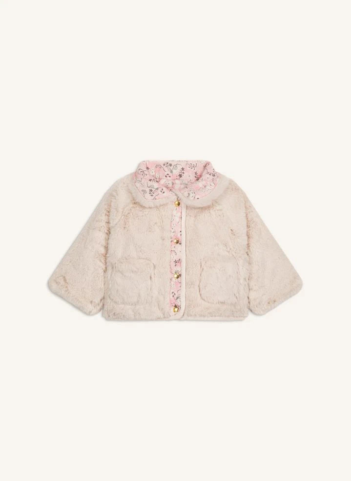Louise Misha - Dalila Fur Reversible Coat | Pink