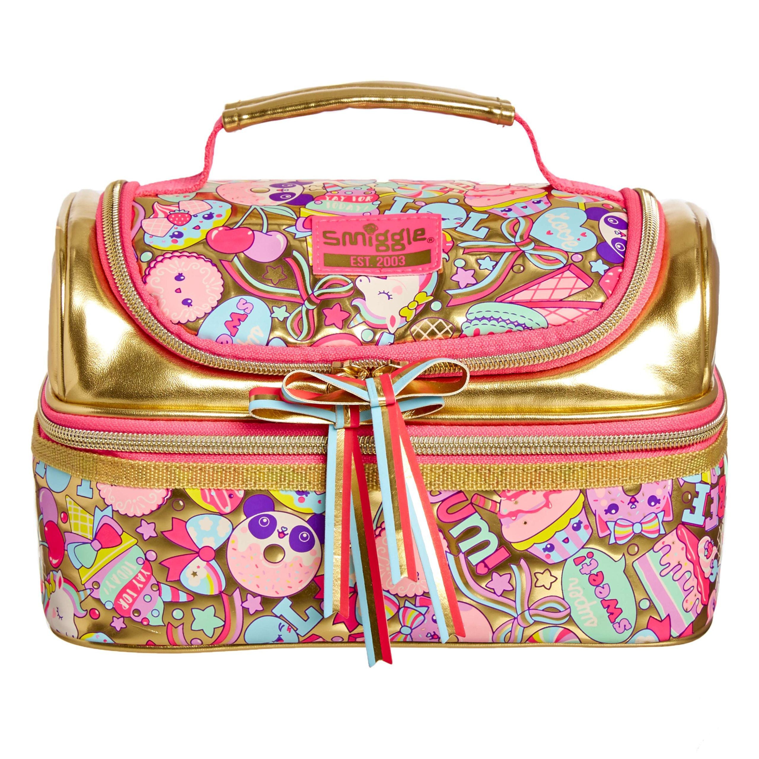 Smiggle - Birthday Çift Katlı Beslenme Çantası-Dinossi