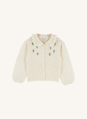 Emile et Ida - Embroidered Cardigan | Ecru