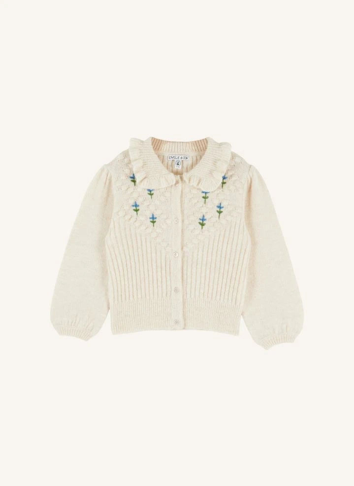 Emile et Ida - Embroidered Cardigan | Ecru
