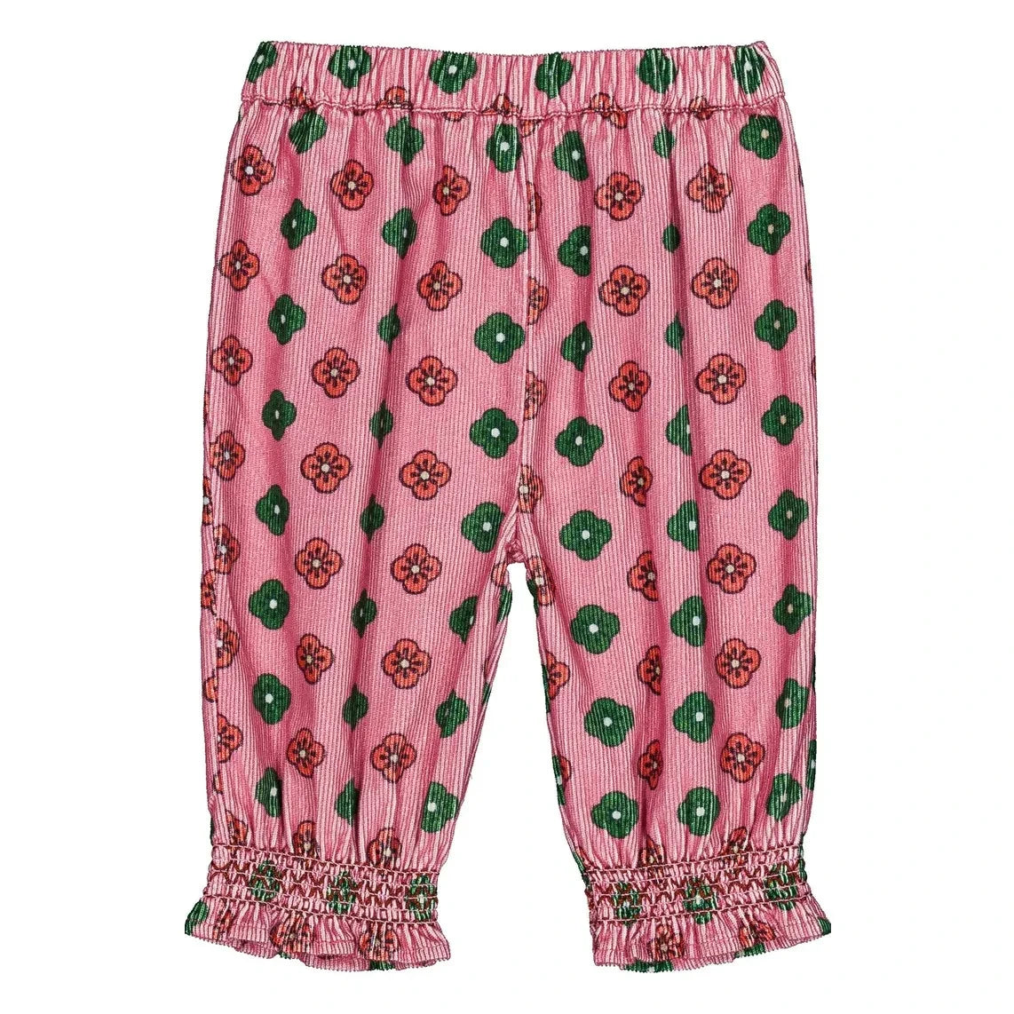 Hello Simone - Cute Ribbed Velvet Floral Pants | Pink