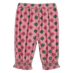 Hello Simone - Cute Ribbed Velvet Floral Pants | Pink