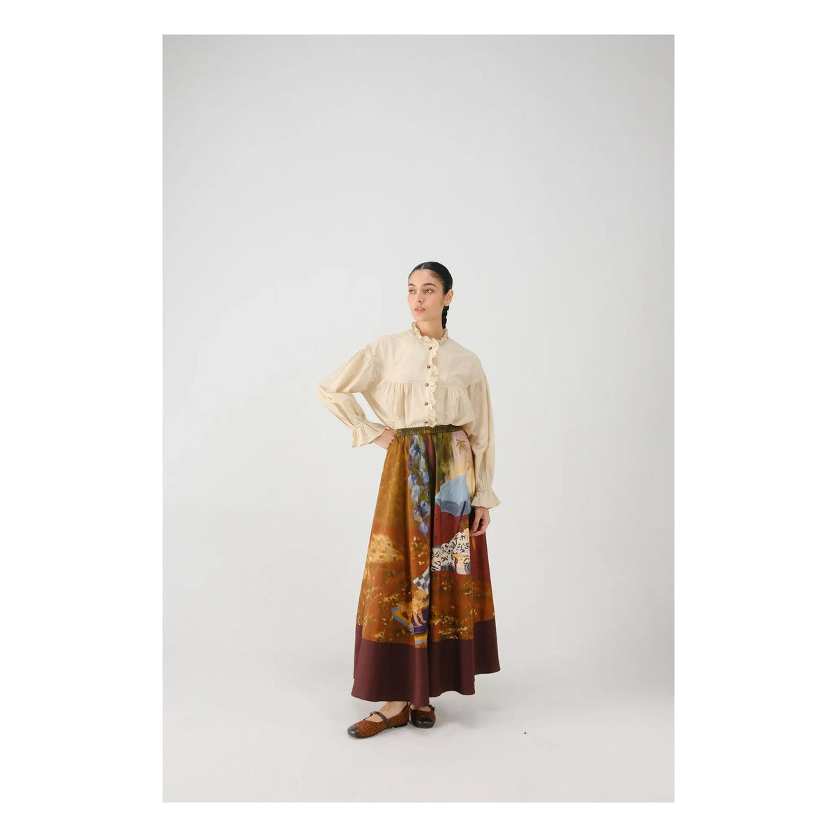 CORD - Lakeside Skirt Cotton Satin | Burgundy