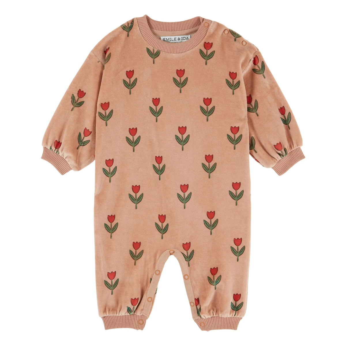 Emile et Ida - Organic Cotton Velvet Tulip Overall | Pink