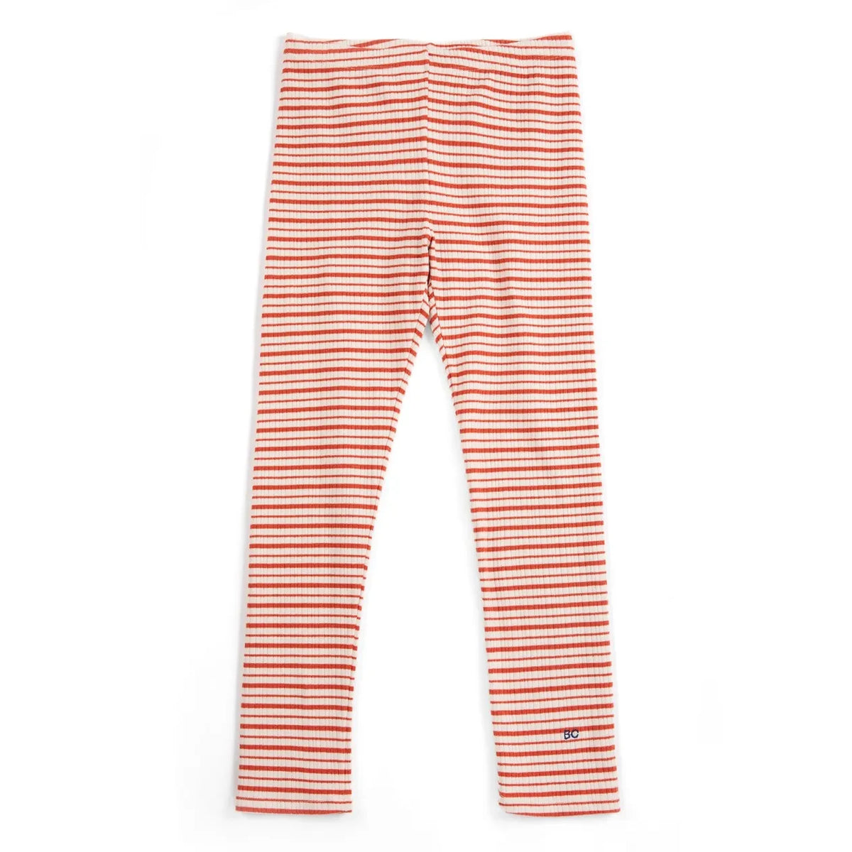 Bobo Choses - Striped Ribbed Organic Cotton Leggings | Red