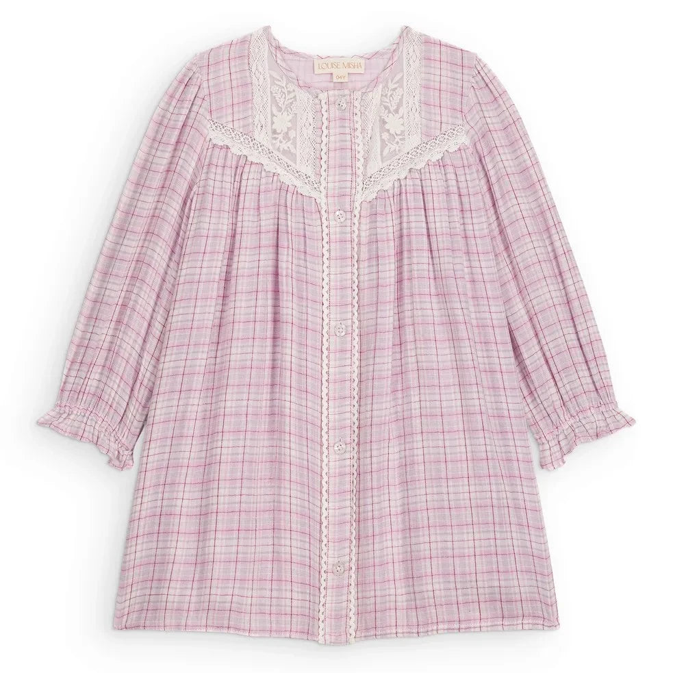 Louise Misha - Floriane Checked Dress | Pink