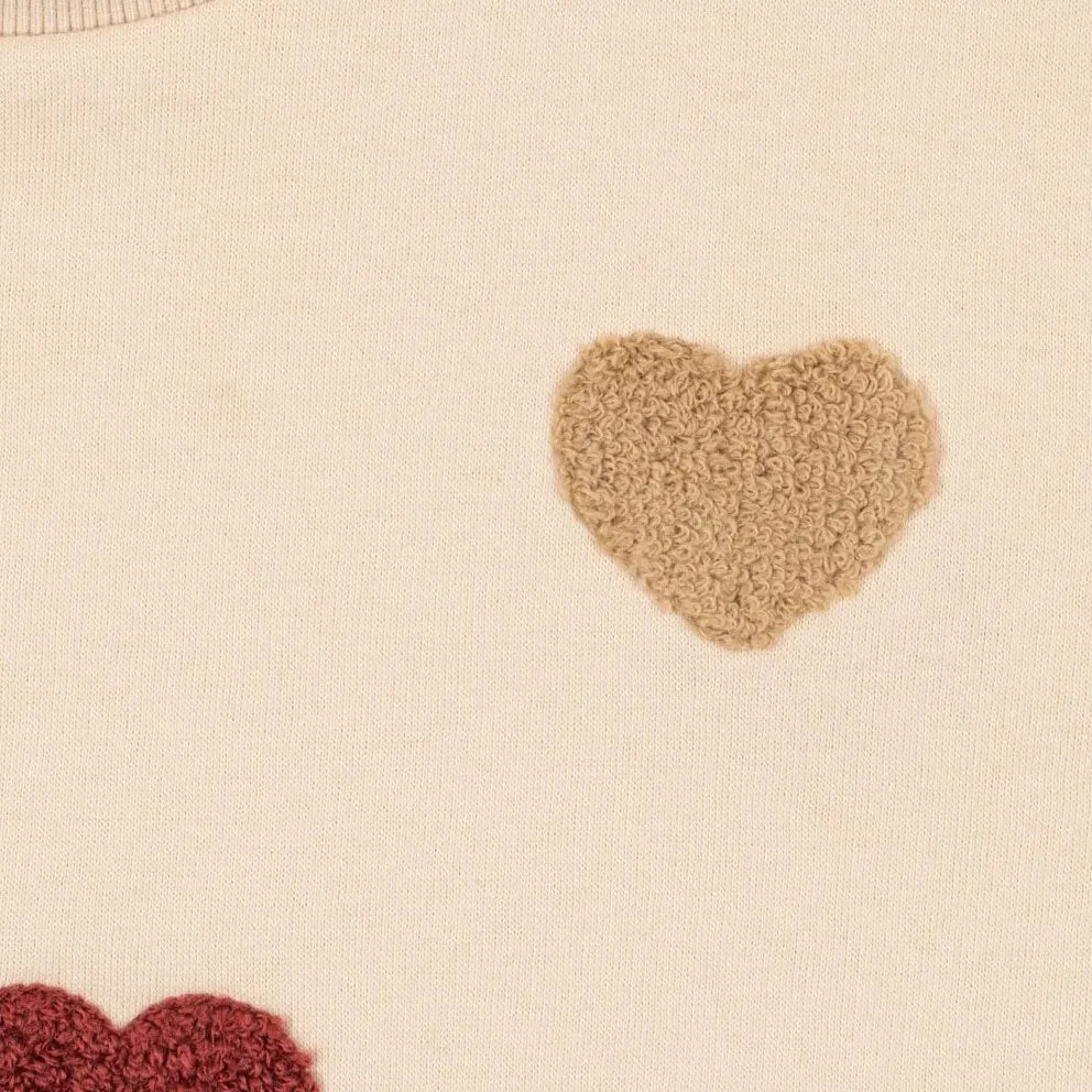 Konges Sløjd - Lou Hearts Organic Cotton Sweatshirt | Beige