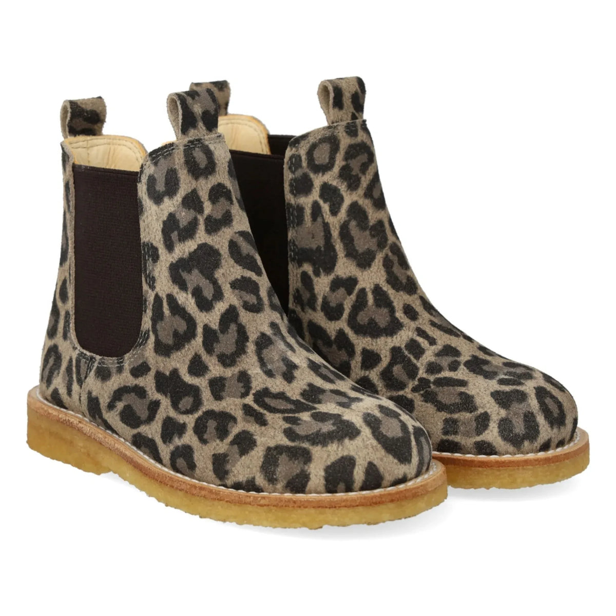 Angulus - Leopard Chelsea Boots | Earth Brown