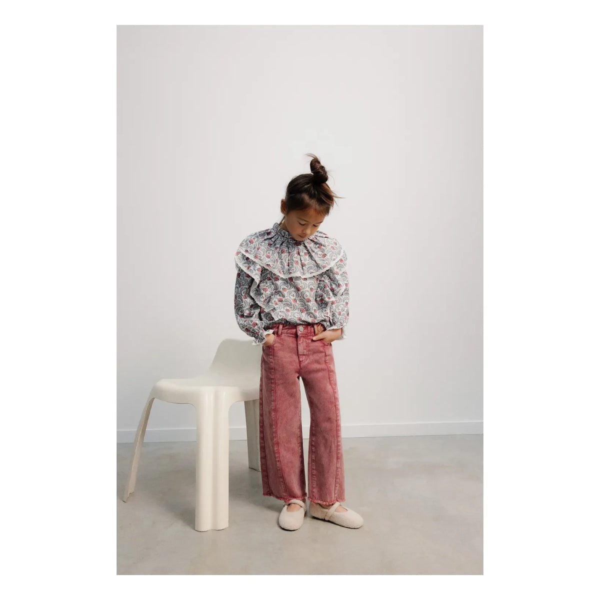 the new society - Nesta Floral Blouse | Cream