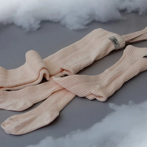 Silly Silas - Hippy Organic Cotton Suspender Tights | Peach