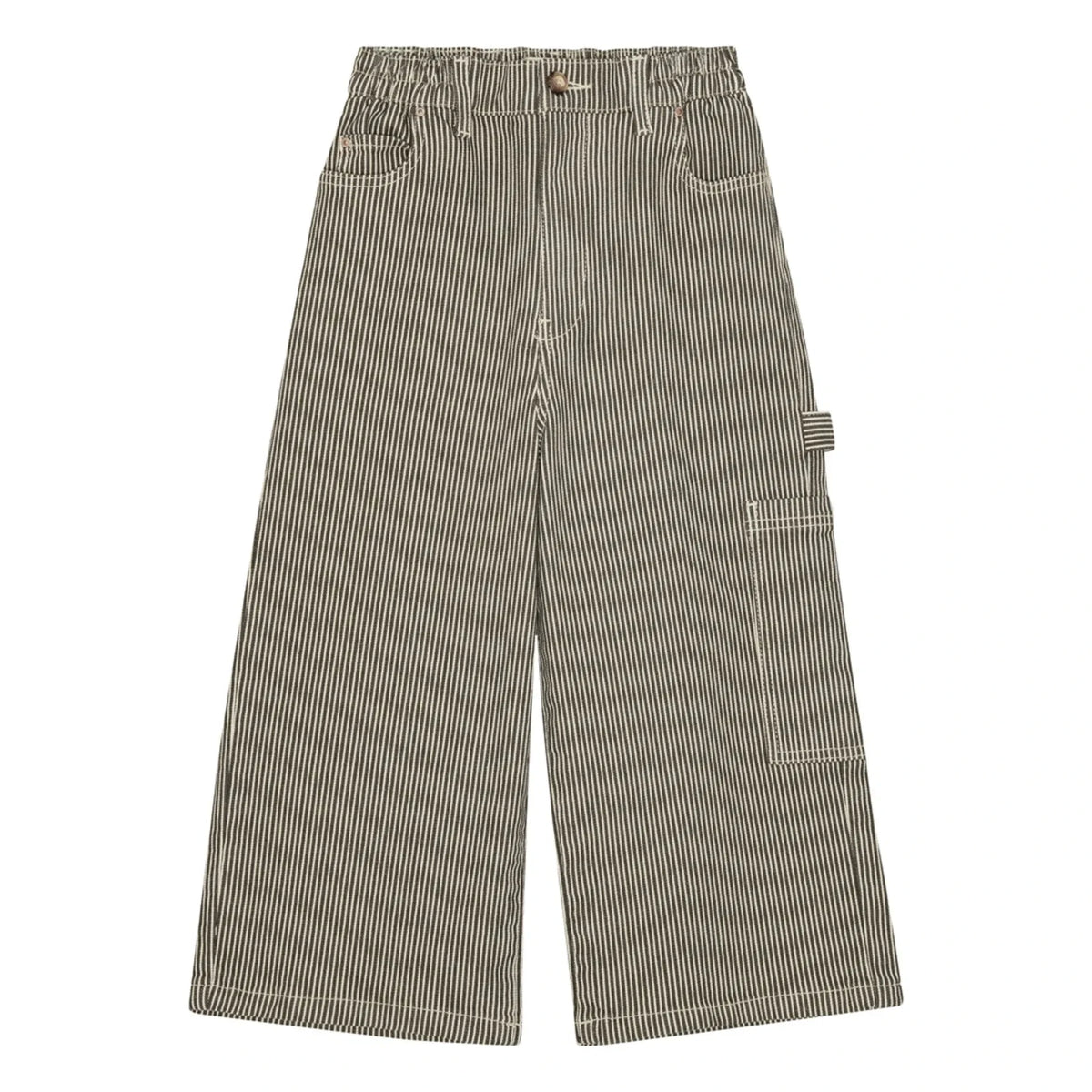 Brunobruno Nation - Flynn Organic Cotton Striped Trousers | Dark green