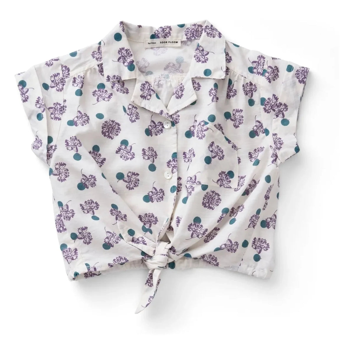 Soor Ploom - Loli Flowers Organic Cotton Blouse | White