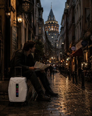 iPixi - Galaxy Voyager LED Screen Smart White Suitcase