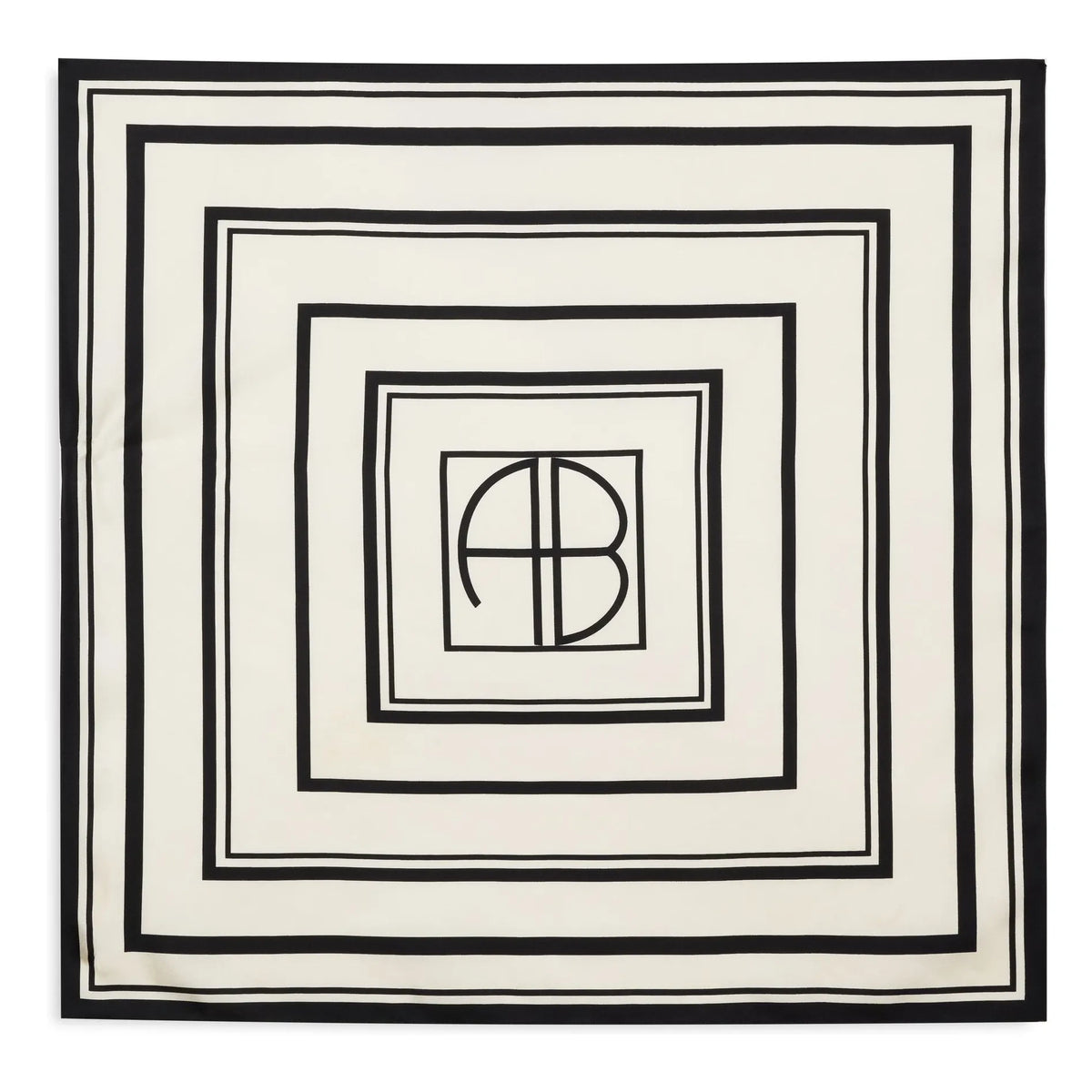 Anine Bing - York Monogram Silk Scarf | Ivory