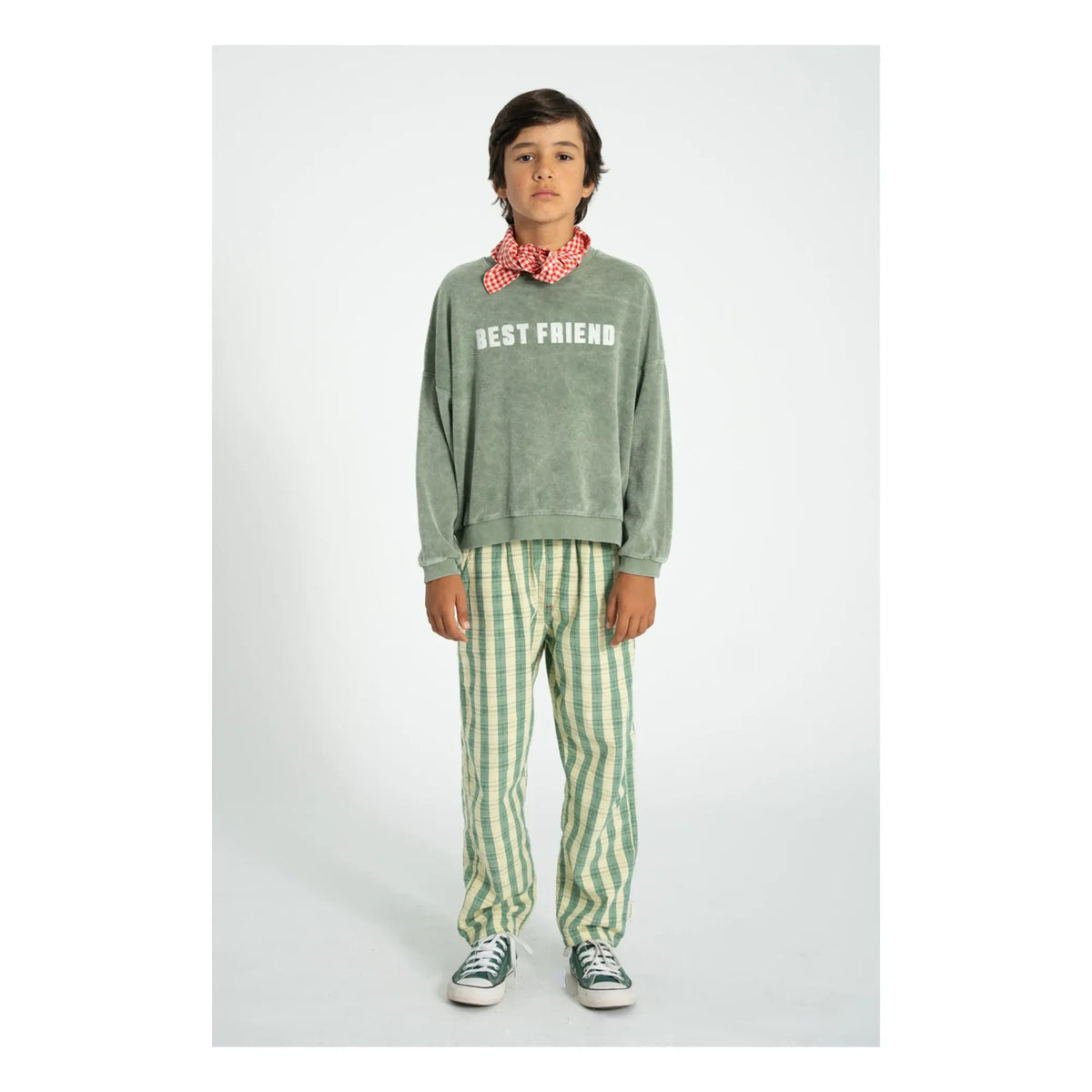 Piupiuchick - Best Friend Organic Cotton Towel Sweatshirt | Dark Green