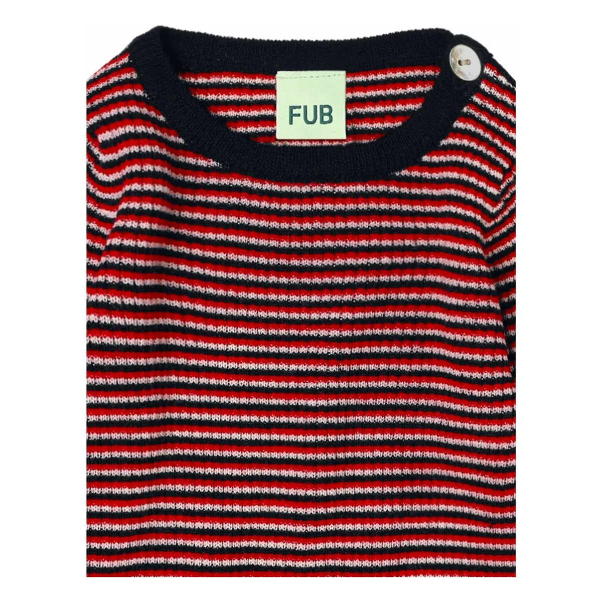 FUB - Buttoned Sweater Fine Knit Merino Wool | Speckled beige