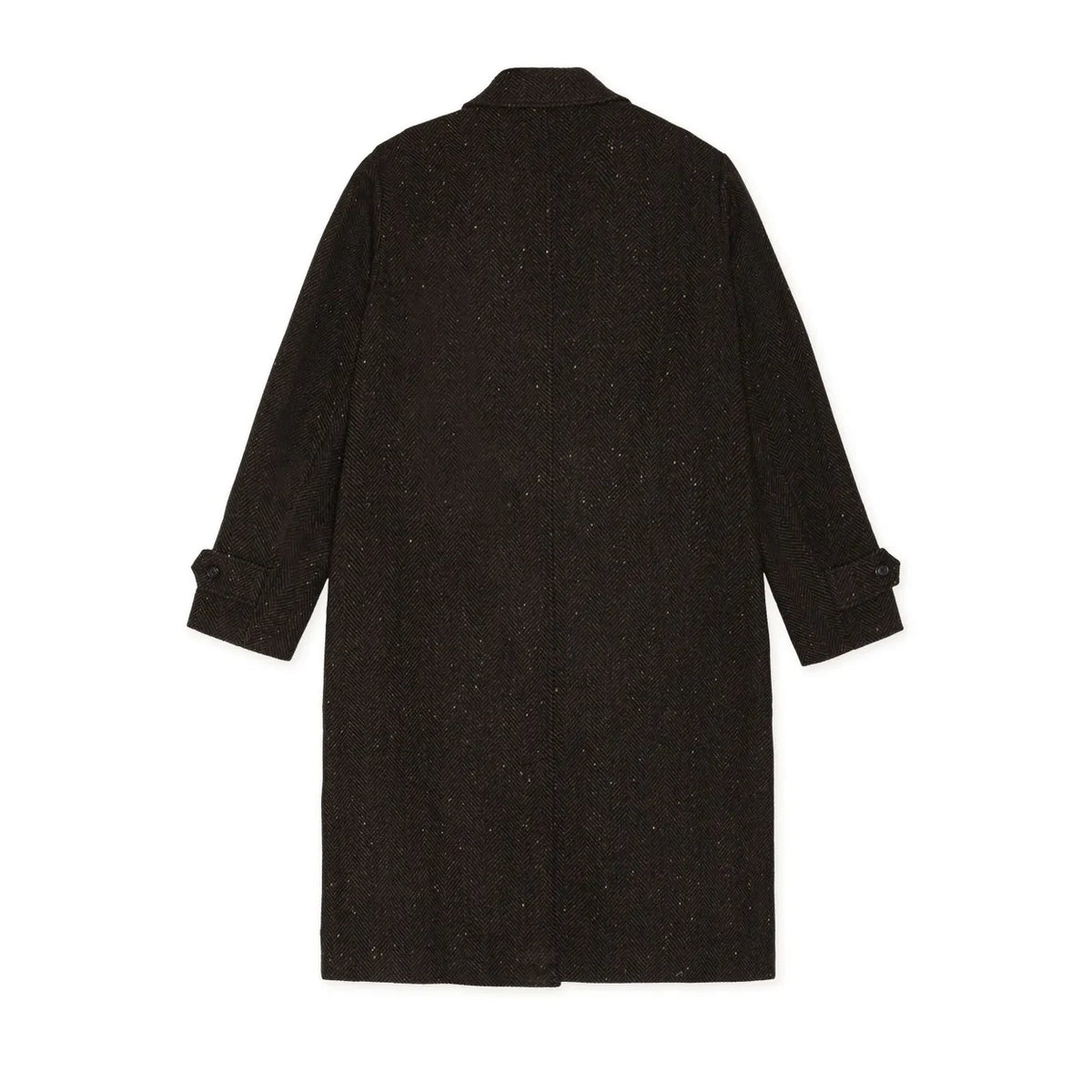 Les Deux - Herringbone Wool Coat | Dark Brown