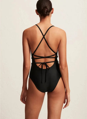 Matteau - Knotted Wrap Swimsuit | Black