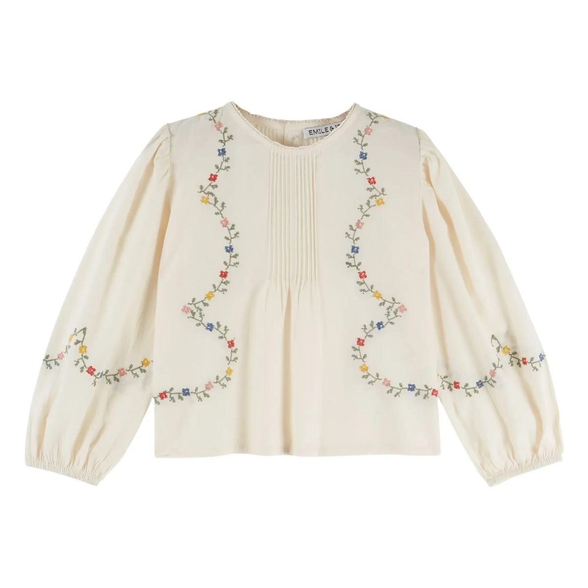 Emile et Ida - Cross-Stitched Blouse | Ecru