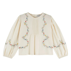Emile et Ida - Cross-Stitched Blouse | Ecru