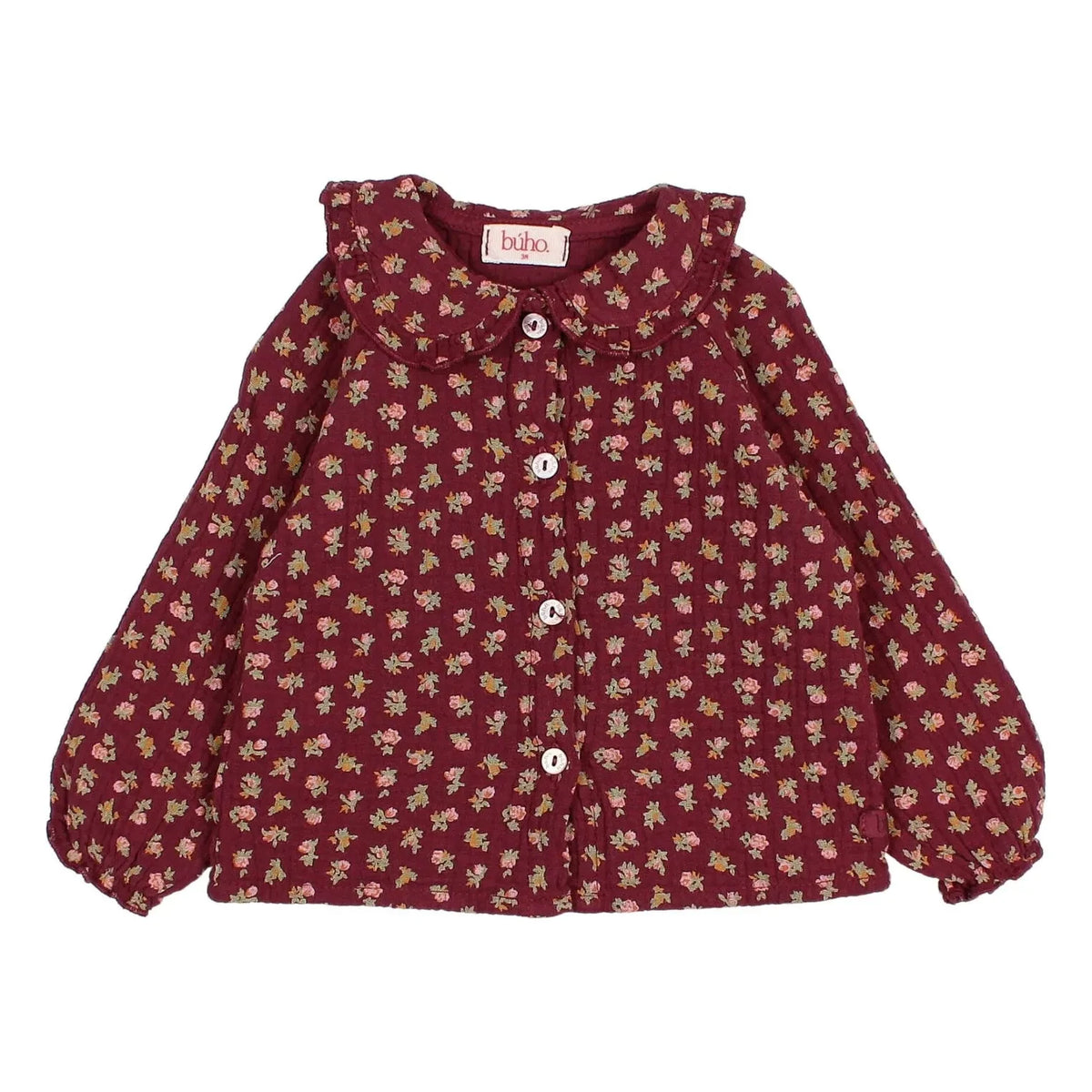 Búho - Claudine Collar Cottage Fleurie Organic Cotton Blouse | Light Pink
