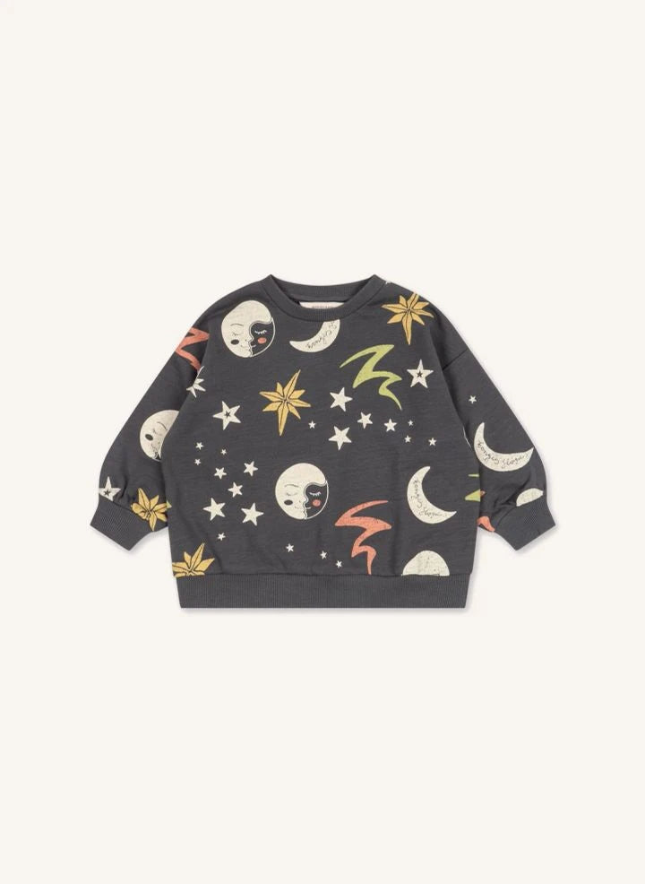 Konges Sløjd - Loupy Cosmic Organic Cotton Sweatshirt | Charcoal Grey