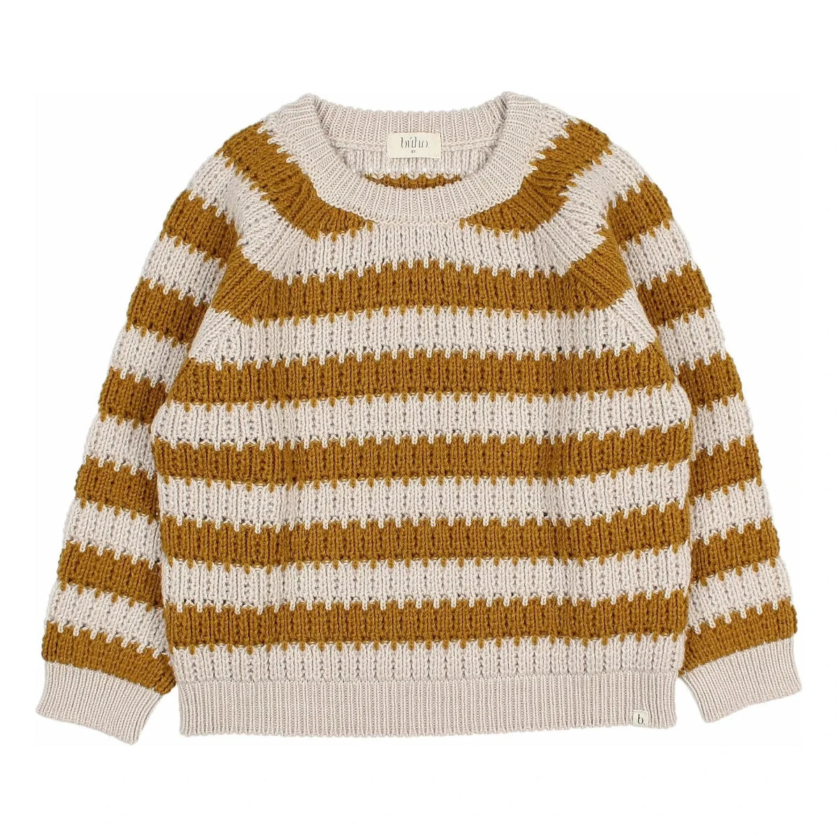 Búho - Striped Wool Alpaca Sweater | Mustard