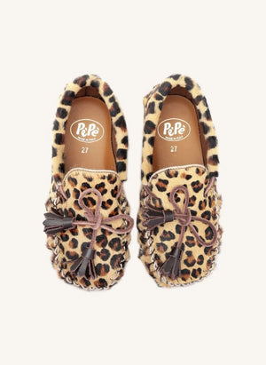 Pèpè - Leopard Print Loafer Shoes | Beige