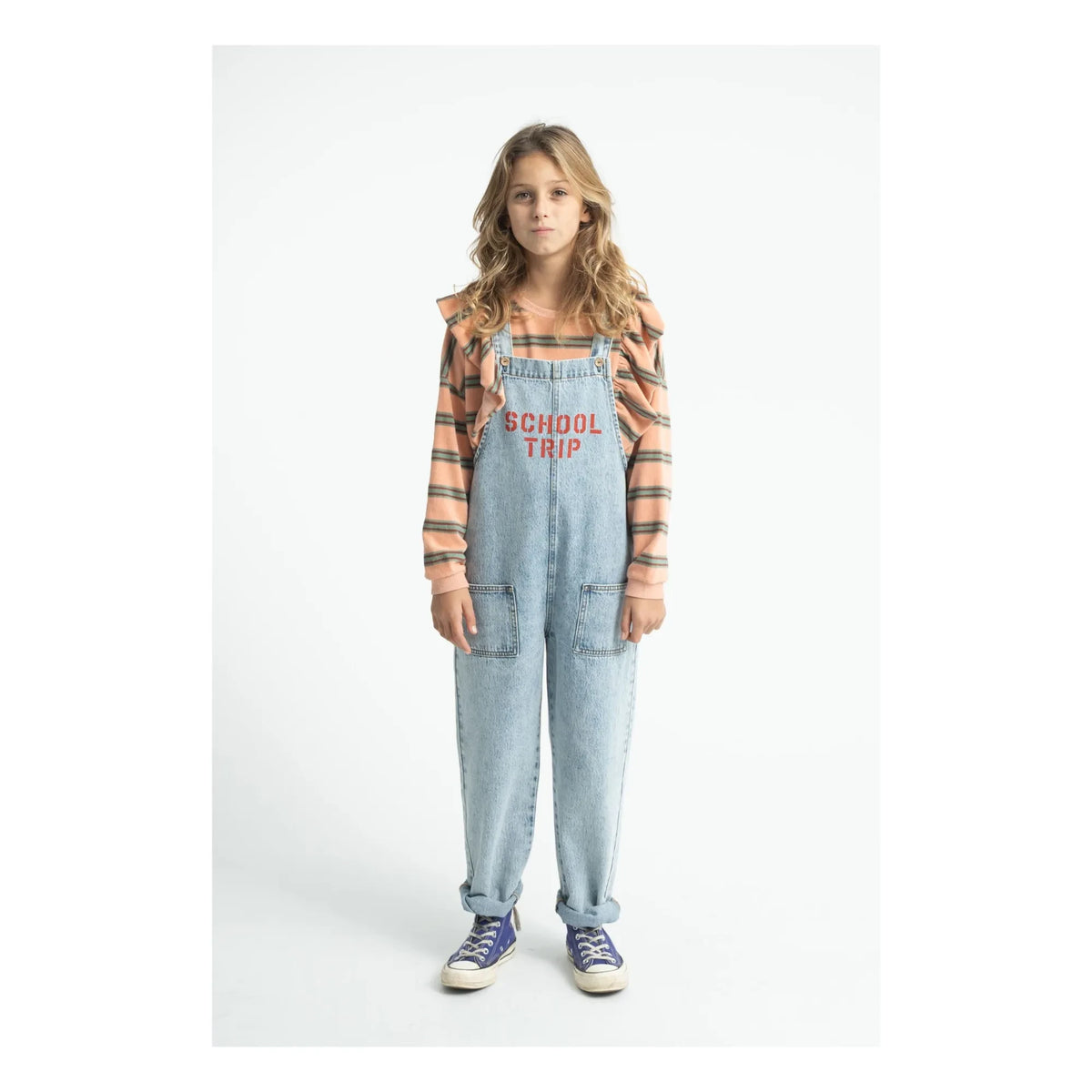 Piupiuchick - School Trip Denim Overalls | Light Blue